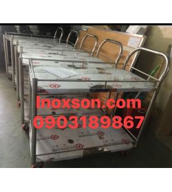 Xe đẩy inox 2 tầng 