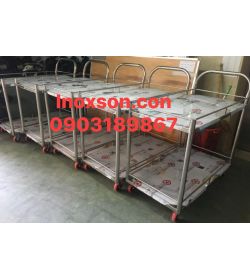 Xe đẩy inox 2 tầng 