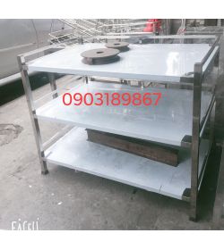 Chậu rửa 3 học và kệ inox tấm
