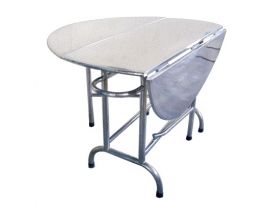 Bàn tròn inox xếp gọn 