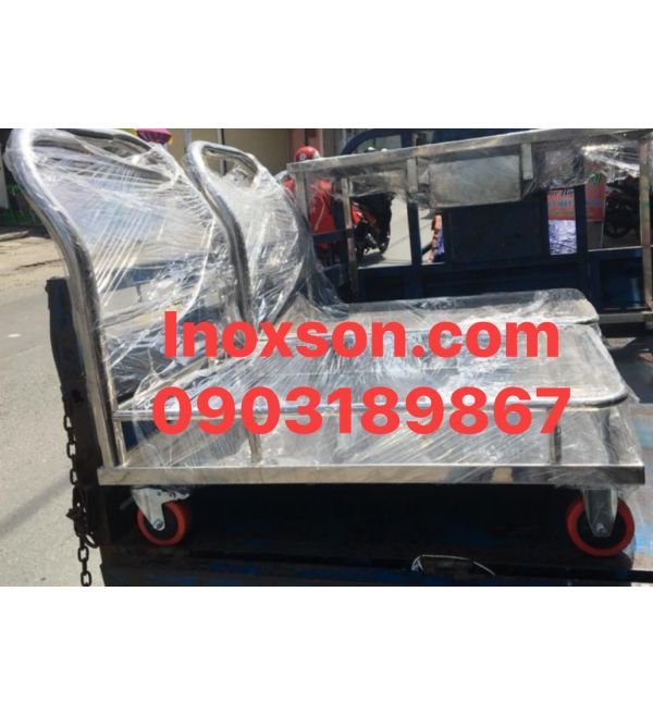 Xe đẩy inox 2 tầng 