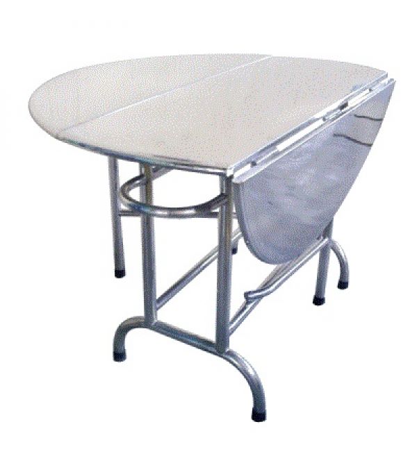 Bàn tròn inox xếp gọn 